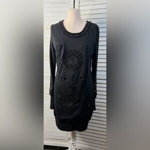 Marc Jacob’s Elegant Black Lace Dress. Size Small. 70 cotton/30 wool. Good Cond